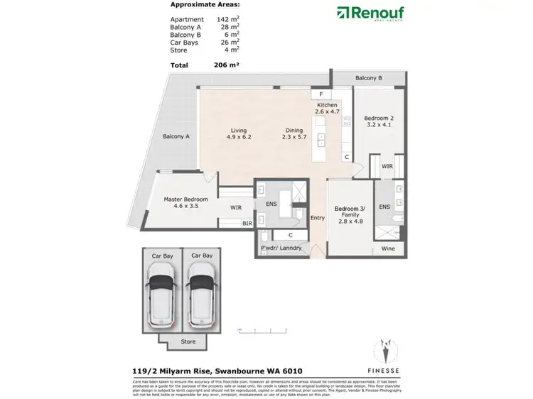 Floorplan of Homely apartment listing, 119/2 Milyarm Rise, Swanbourne WA 6010