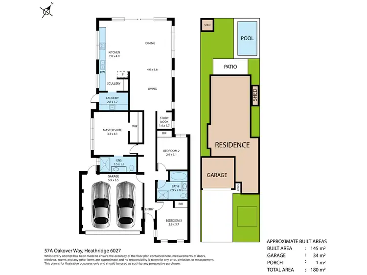 Floorplan of Homely house listing, 57a Oakover Way, Heathridge WA 6027