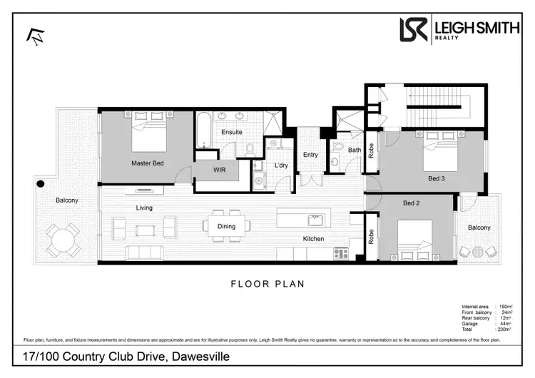 Floorplan of Homely apartment listing, 17/100 Country Club Drive, Dawesville WA 6211