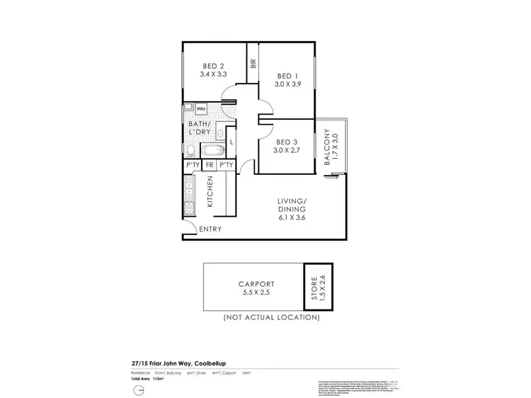 Floorplan of Homely apartment listing, 27/15 Friar John Way, Coolbellup WA 6163