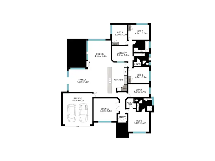 Floorplan of Homely house listing, 4 Berti Court, Gelorup WA 6230