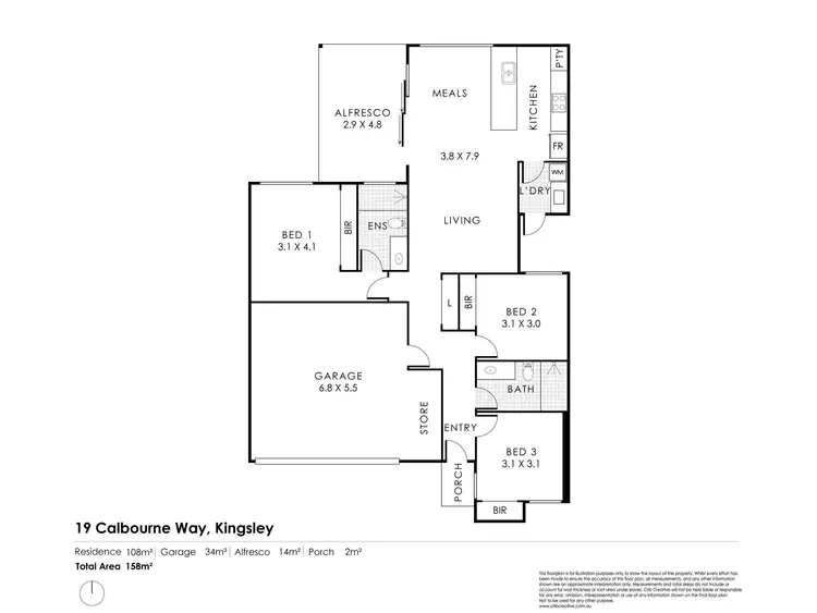 Floorplan of Homely villa listing, 19B Calbourne Way, Kingsley WA 6026