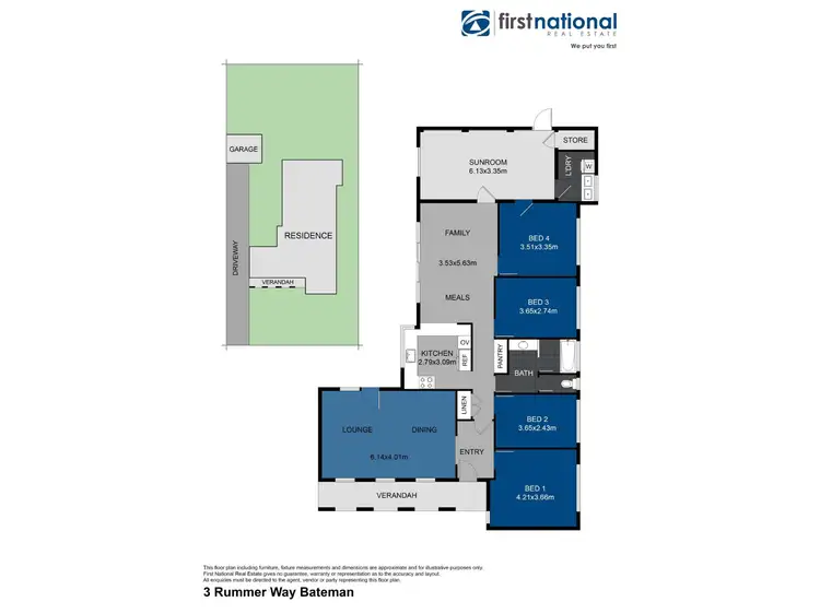 Floorplan of Homely house listing, 3 Rummer Way, Bateman WA 6150