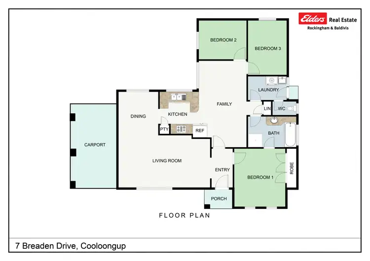 Floorplan of Homely house listing, 7 Breaden Drive, Cooloongup WA 6168