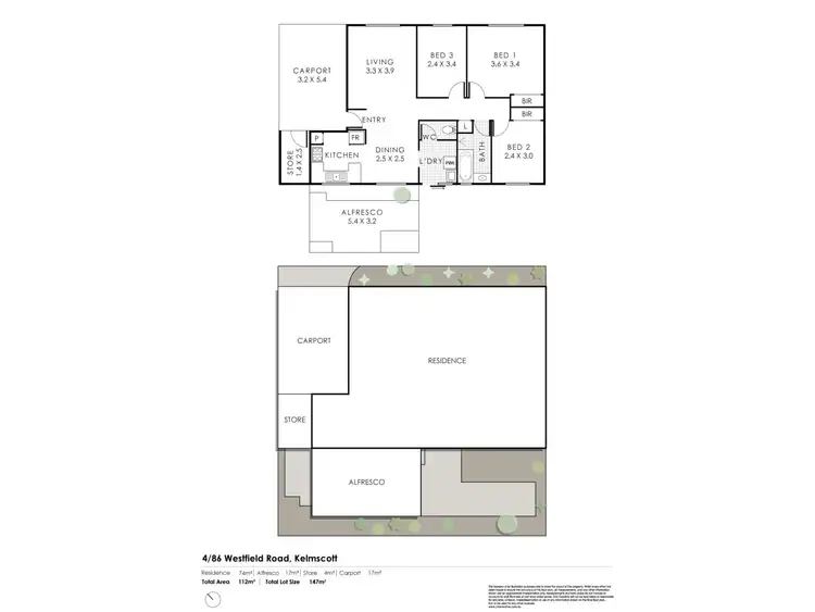Floorplan of Homely villa listing, 4/86 Westfield Road, Kelmscott WA 6111