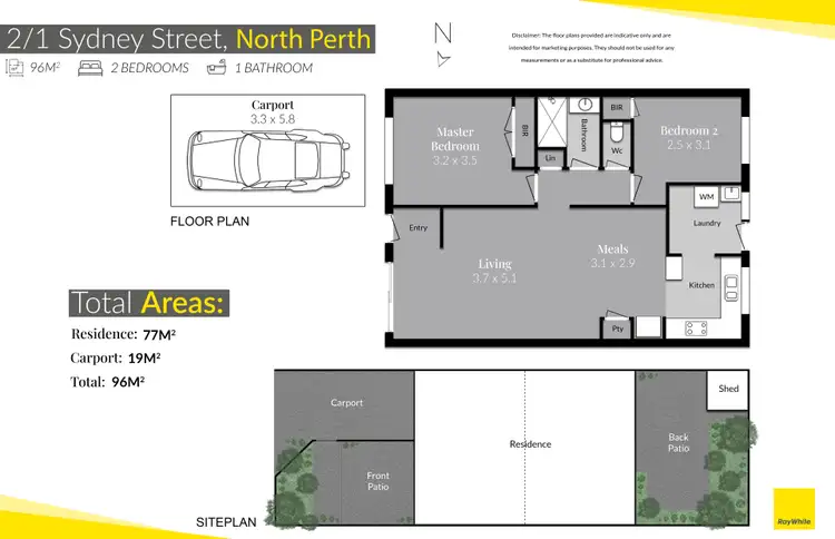 Floorplan of Homely villa listing, 2/1 Sydney Street, North Perth WA 6006