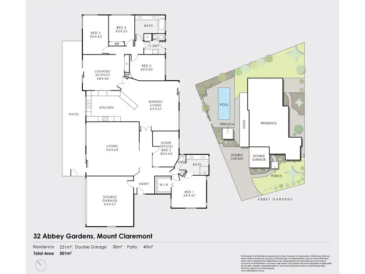 Floorplan of Homely house listing, 32 Abbey Gardens, Mount Claremont WA 6010