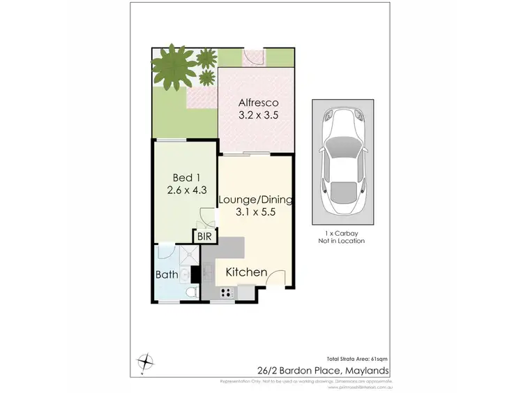 Floorplan of Homely apartment listing, 26/2 Bardon Place, Maylands WA 6051