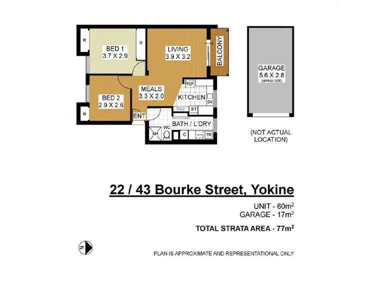 Floorplan of Homely apartment listing, 22/43 Bourke Street, Yokine WA 6060