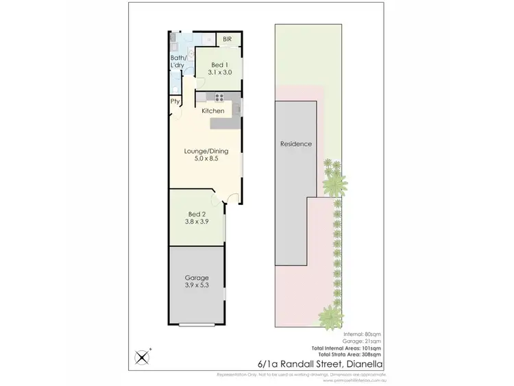 Floorplan of Homely semi-detached listing, 6/1A Randall Street, Dianella WA 6059