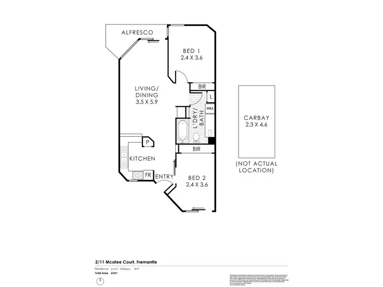 Floorplan of Homely apartment listing, 2/11 McAtee Court, Fremantle WA 6160