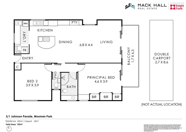Floorplan of Homely apartment listing, 3/1 Johnson Parade, Mosman Park WA 6012