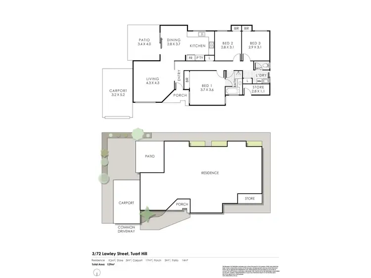 Floorplan of Homely villa listing, 3/72 Lawley Street, Tuart Hill WA 6060