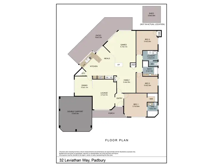 Floorplan of Homely house listing, 32 Leviathan Way, Padbury WA 6025