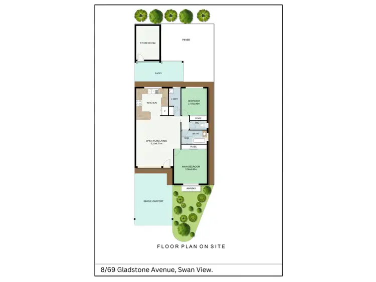 Floorplan of Homely unit listing, 8/69 Gladstone Avenue, Swan View WA 6056
