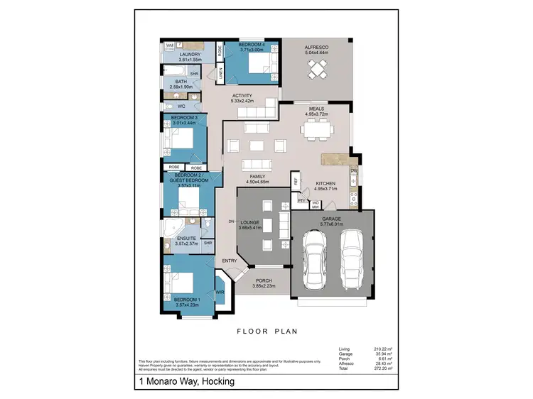 Floorplan of Homely house listing, 1 Monaro Way, Hocking WA 6065