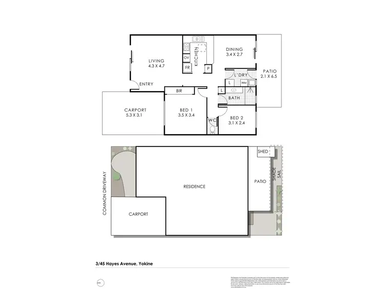 Floorplan of Homely villa listing, 3/45 Hayes Avenue, Yokine WA 6060
