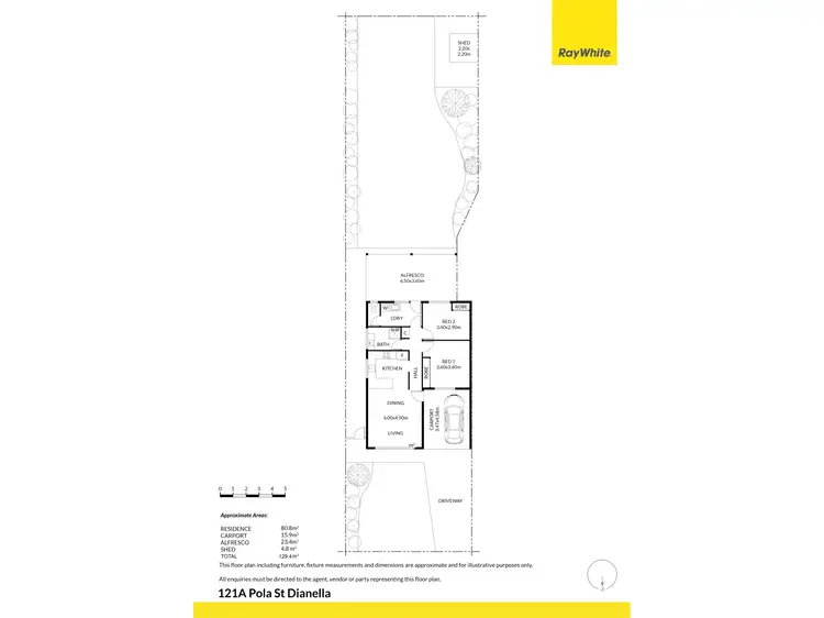 Floorplan of Homely semi-detached listing, 121A Pola Street, Dianella WA 6059