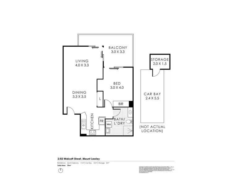 Floorplan of Homely apartment listing, 2/83 Walcott Street, Mount Lawley WA 6050