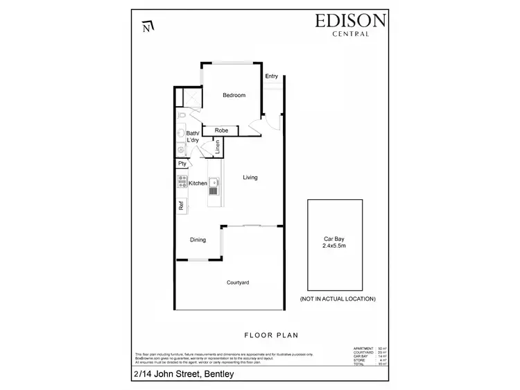Floorplan of Homely apartment listing, 2/14 John Street, Bentley WA 6102