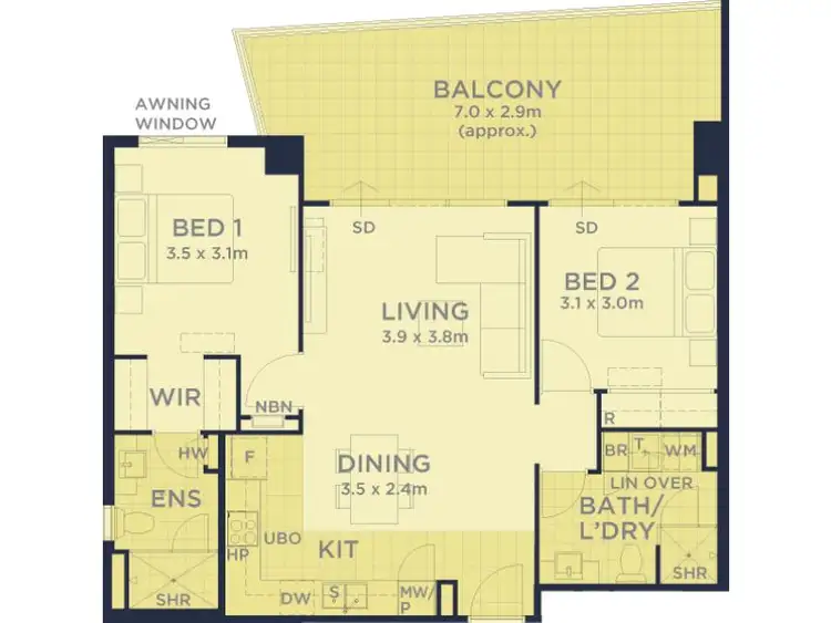 Floorplan of Homely apartment listing, 2103/63 Adelaide Terrace, East Perth WA 6004