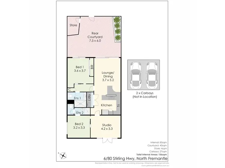 Floorplan of Homely apartment listing, 6/80 Stirling Highway, North Fremantle WA 6159