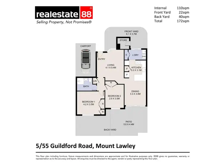 Floorplan of Homely villa listing, 5/55 Guildford Road, Mount Lawley WA 6050