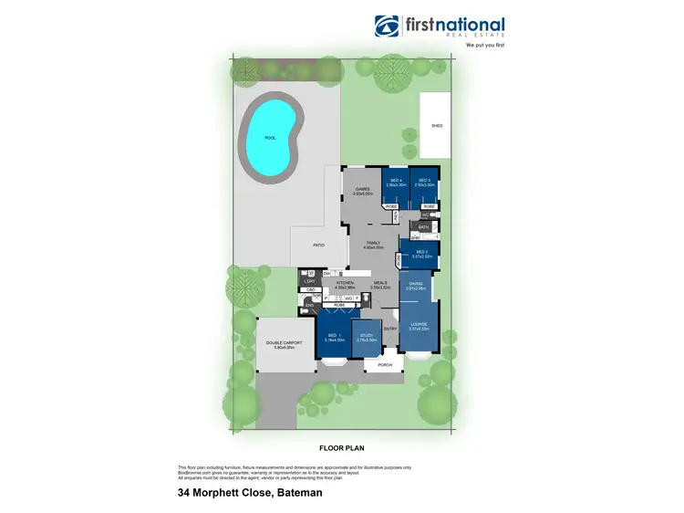 Floorplan of Homely house listing, 34 Morphett Crescent, Bateman WA 6150