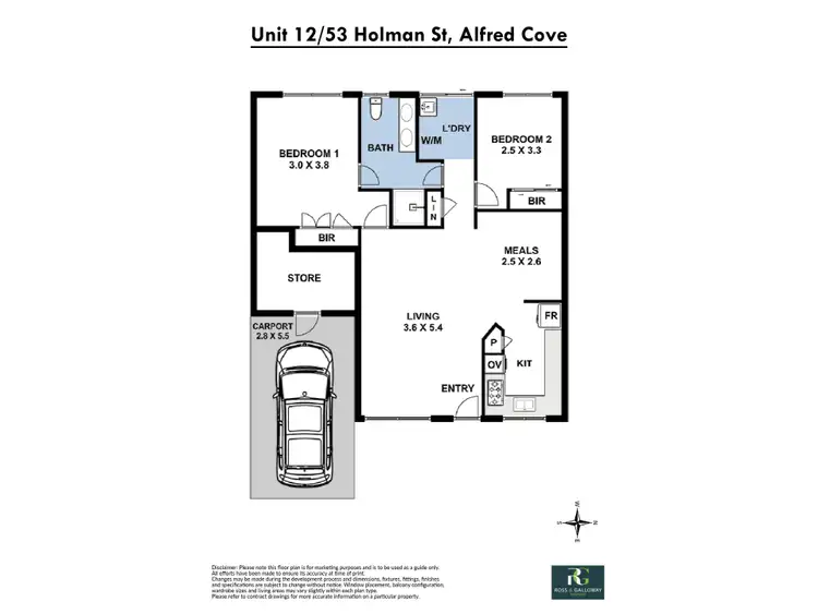 Floorplan of Homely unit listing, 12/53 Holman Street, Alfred Cove WA 6154