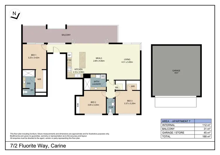 Floorplan of Homely apartment listing, 7/2 Fluorite Way, Carine WA 6020
