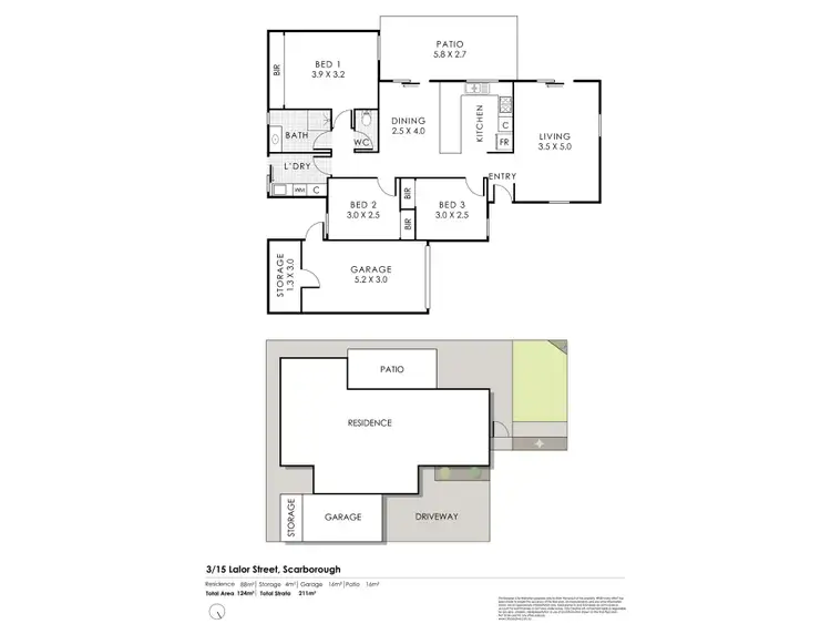 Floorplan of Homely villa listing, 3/15 Lalor Street, Scarborough WA 6019