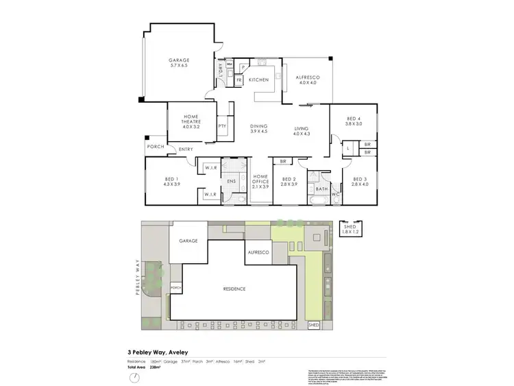 Floorplan of Homely house listing, 3 Pebley Way, Aveley WA 6069