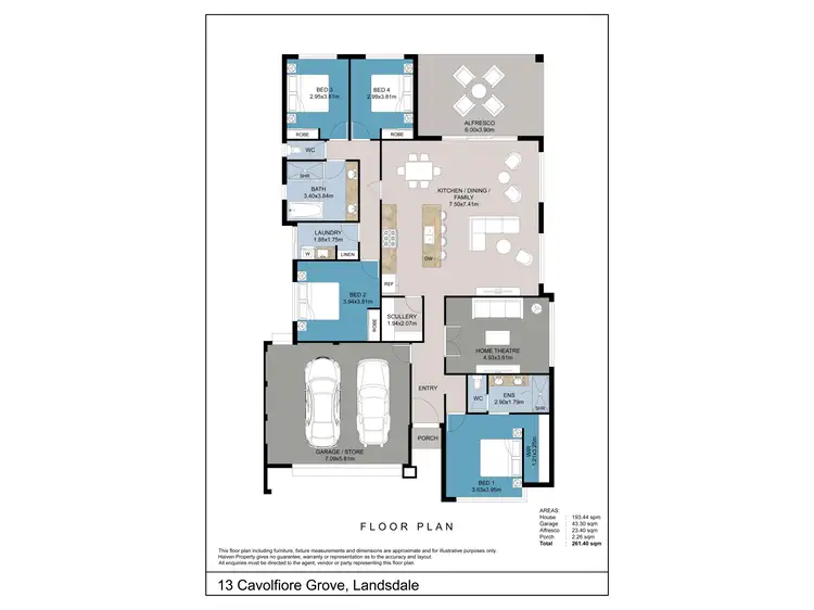 Floorplan of Homely house listing, 13 Cavolfiore Grove, Landsdale WA 6065