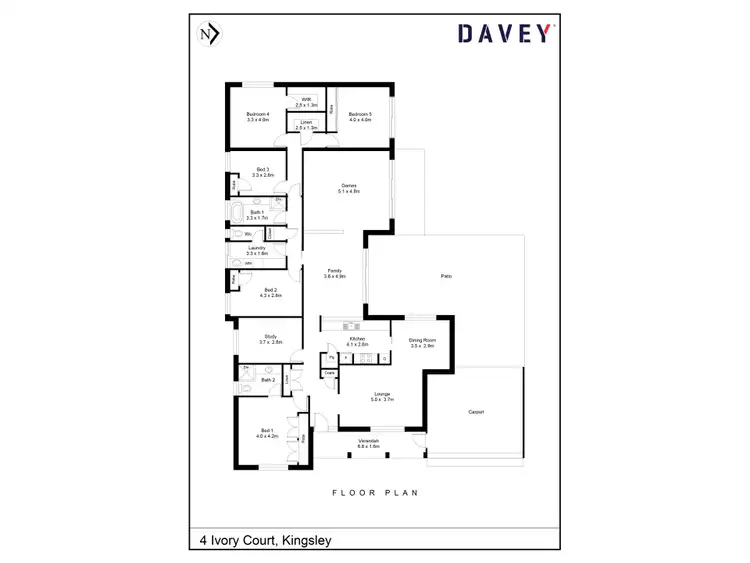 Floorplan of Homely house listing, 4 Ivory Court, Kingsley WA 6026