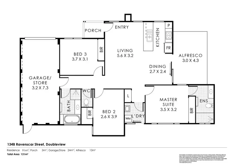 Floorplan of Homely house listing, 134B Ravenscar Street, Doubleview WA 6018