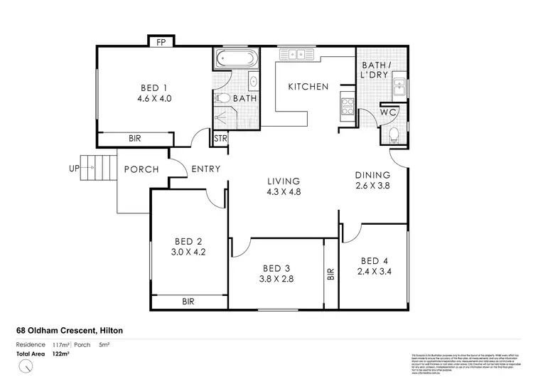 Floorplan of Homely house listing, 68 Oldham Crescent, Hilton WA 6163