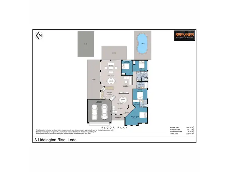 Floorplan of Homely house listing, 3 Liddington Rise, Leda WA 6170