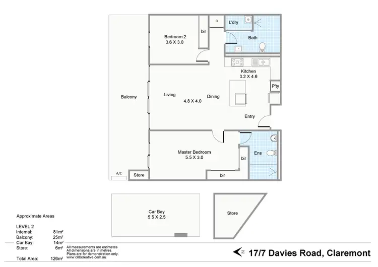 Floorplan of Homely apartment listing, 17/7 Davies Road, Claremont WA 6010