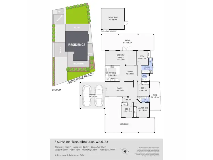Floorplan of Homely house listing, 3 Sunshine Place, Bibra Lake WA 6163