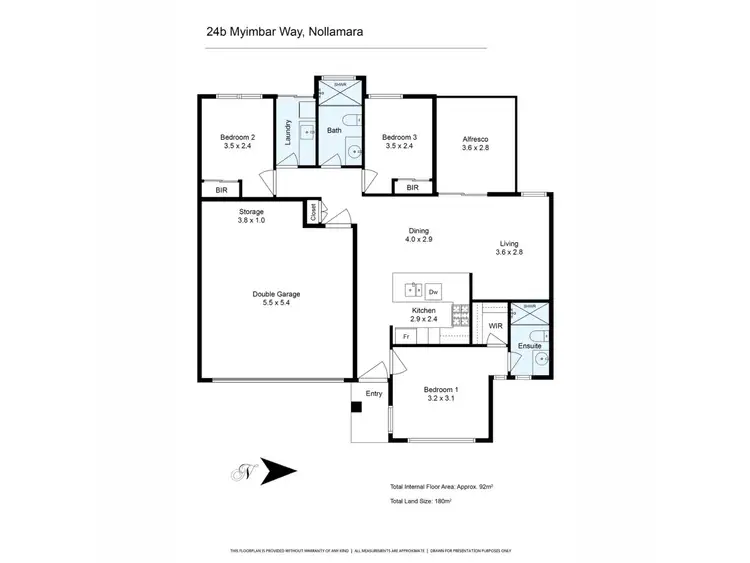 Floorplan of Homely villa listing, 24B Myimbar Way, Nollamara WA 6061