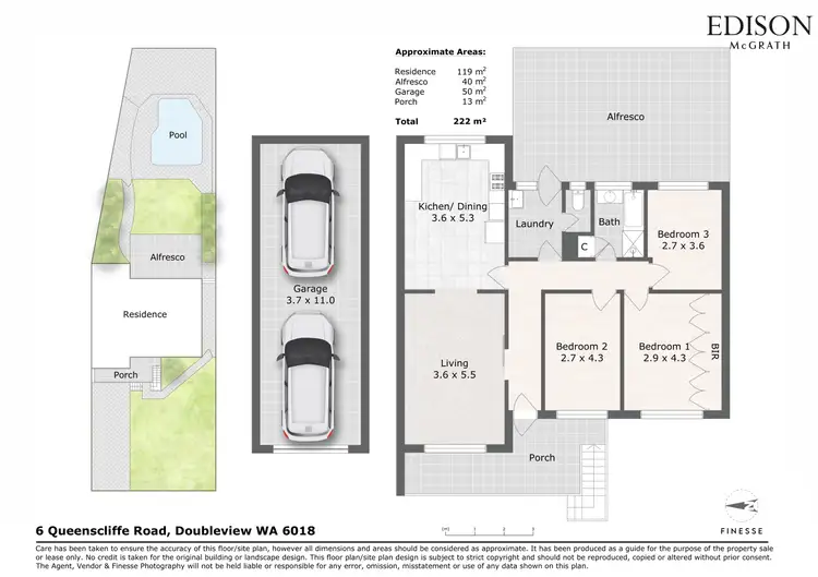 Floorplan of Homely semi-detached listing, 6 Queenscliffe Road, Doubleview WA 6018