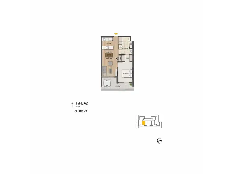 Floorplan of Homely apartment listing, 605/35 Bronte Street, East Perth WA 6004