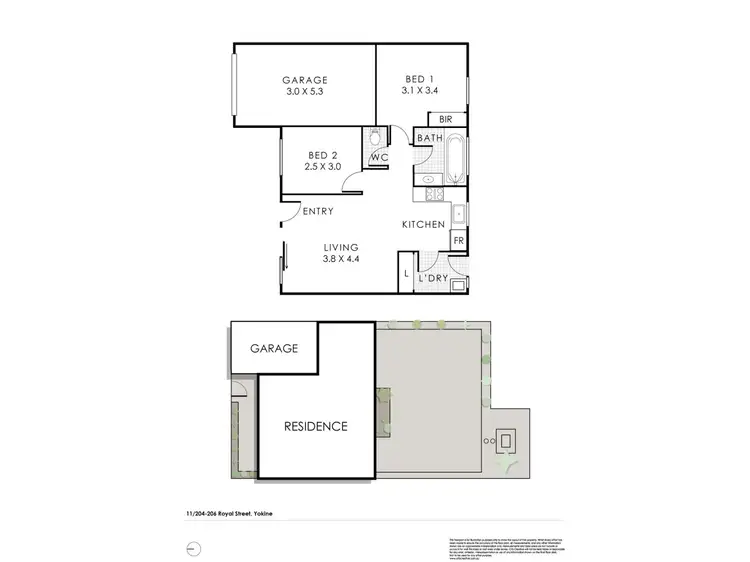 Floorplan of Homely unit listing, 11/204 Royal Street, Yokine WA 6060