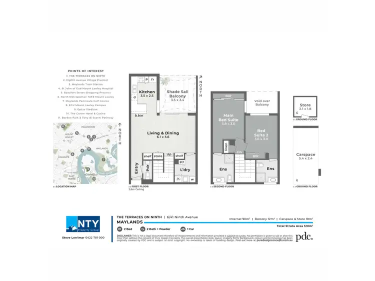 Floorplan of Homely townhouse listing, 6/41 Ninth Avenue, Maylands WA 6051