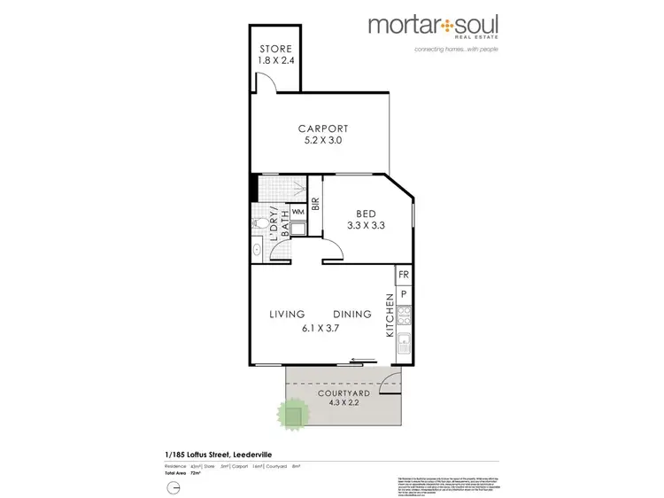 Floorplan of Homely unit listing, Unit 1/185 Loftus St, Leederville WA 6007