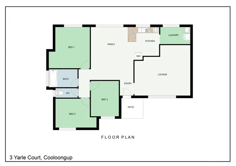 Floorplan of Homely house listing, 3 Yarle Court, Cooloongup WA 6168