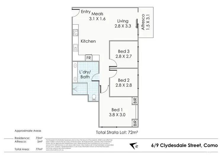 Floorplan of Homely unit listing, 6/9 Clydesdale Street, Como WA 6152