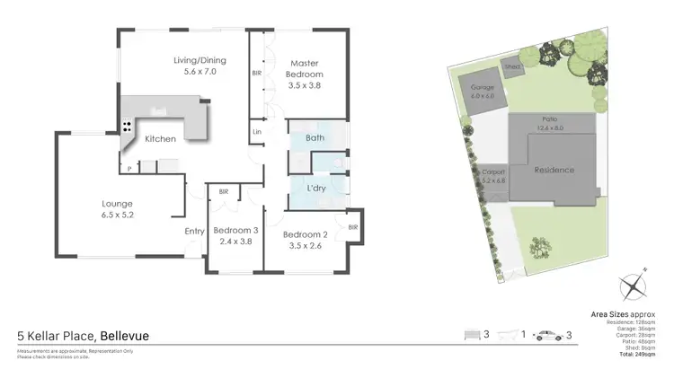 Floorplan of Homely house listing, 5 Kellar Place, Bellevue WA 6056