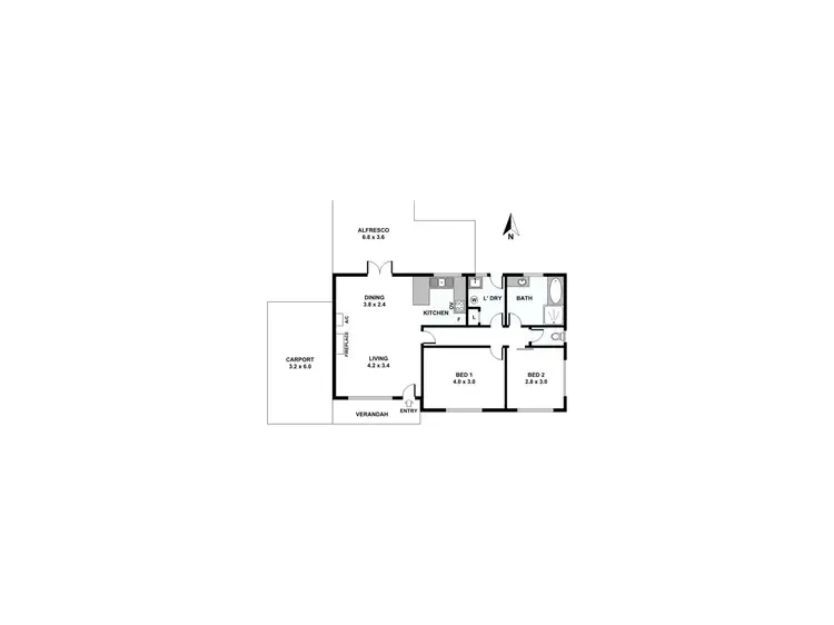 Floorplan of Homely semi-detached listing, 36 Golding Street, Dianella WA 6059