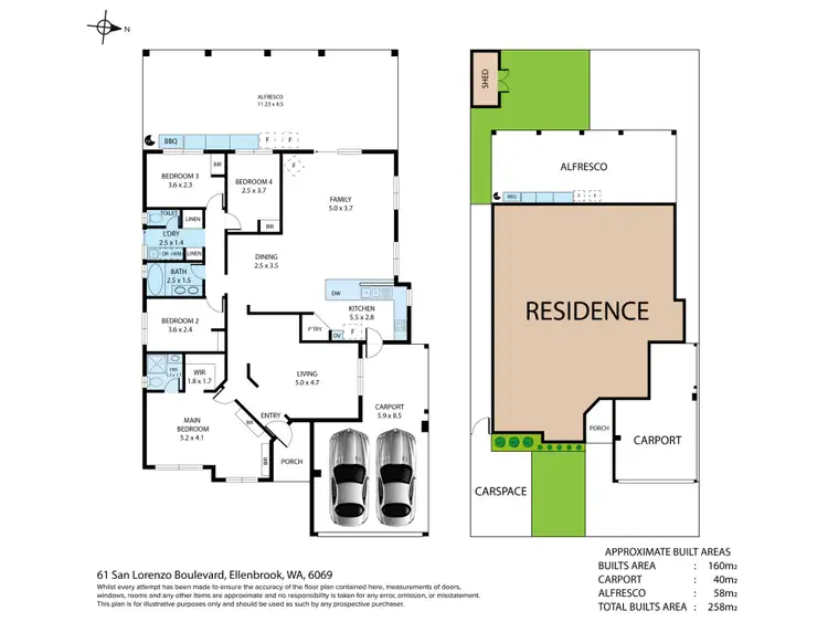 Floorplan of Homely house listing, 61 San Lorenzo Boulevard, Ellenbrook WA 6069